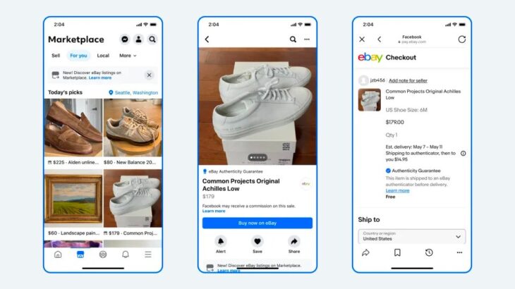 Listimet e produkteve të eBay do të shfaqen në Facebook Marketplace